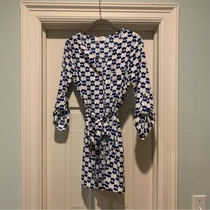 Peach Love California blue and white Dress size Small